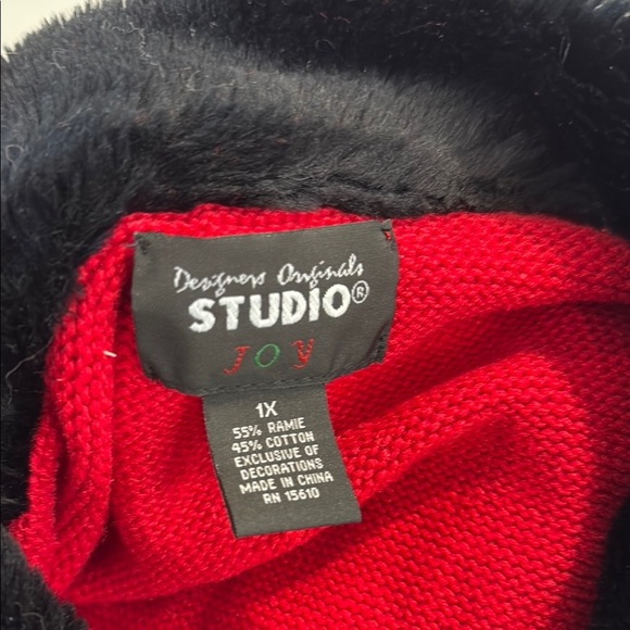 Designers Originals Studio Joy 1X Festive Red Snowman Sweater Vest - Picture 11 of 12